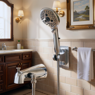 Sunvega Lift-Up Diverter Bathtub Faucet with 6 Settings Handheld Shower in Chrome