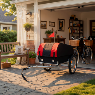 Sunvega Heavy-Duty Bike Cargo Trailer with Removable Waterproof Cover and 16" Wheels