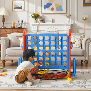 Sunvega 4-in-1 Giant Game Set with Basketball Hoop Ring Toss & Connect 4