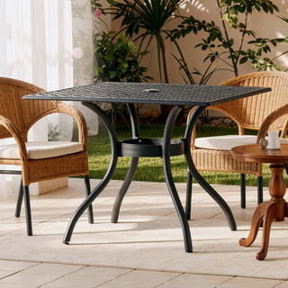 Sunvega Traditional Cast Aluminum Dining Chairs with Floral Accents and Scroll Design Set of 2