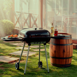 Sunvega 2 Burner Portable Gas BBQ Grill with Lid Thermometer and Foldable Legs