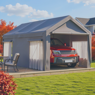 Sunvega Heavy Duty 10x20 FT Waterproof Carport Canopy with Removable Sidewalls and Roll-up Windows
