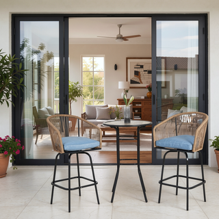 Sunvega 3-Piece Bar Set with 360-Degree Swivel Chairs and Round Table