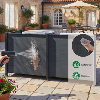 Sunvega Outdoor Privacy Screen with Metal Stakes for Garden Backyard and Patio
