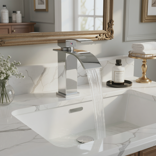 Sunvega Single Hole Bathroom Faucet with Ceramic Cartridge in Brushed Nickel