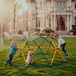 Sunvega Blue and Yellow Geometric Jungle Gym Climber for Kids Aged 3-10