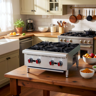 Sunvega Heavy-Duty 4-Burner Commercial Gas Stove with 100,000 BTU