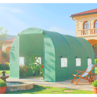 Sunvega Upgraded Walk-in Tunnel Greenhouse with PE Cover and Mesh Door