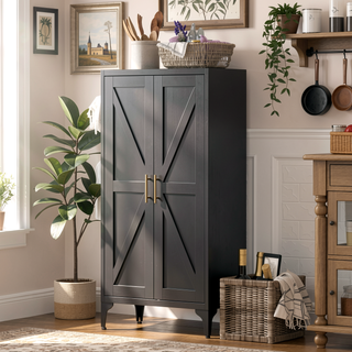 Sunvega Premium Powder Coated Steel Storage Cabinet With Four Adjustable Shelves