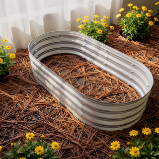 Sunvega 6x3x1ft Galvanized Metal Raised Garden Bed Kit for Outdoor Vegetables Flowers Herbs