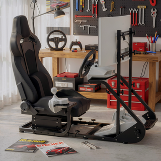 Sunvega Universal PVC Bucket Style Reclinable Sport PU Leather Simulator Racing Seat