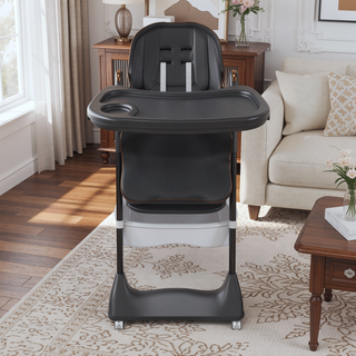 Sunvega Adjustable Baby High Chair with Safety Belt Lockable Wheels for Home Dining