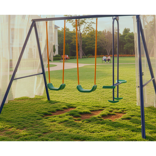 Sunvega 2 in 1 Swing Set With Belt Swing and Glider for Backyard