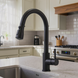 Sunvega Black Stainless Steel Touchless Kitchen Faucet With Pull Out Sprayer