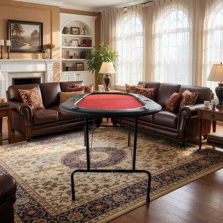 Sunvega 73 Inch Foldable Oval Poker Table with Cup Holders for 8 Players