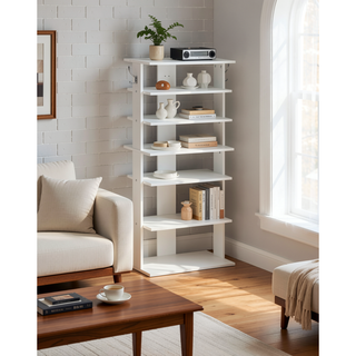 Sunvega 7-Tier Vertical Shoe Storage Organizer with Hooks for Entryway