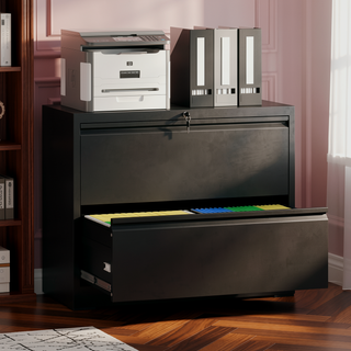 Sunvega 4 Drawer Lateral Metal File Cabinet with Lock for Home Office