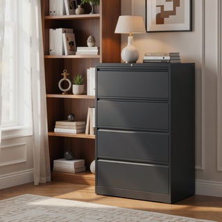 Sunvega 4 Drawer Lateral Metal File Cabinet with Lock for Home Office