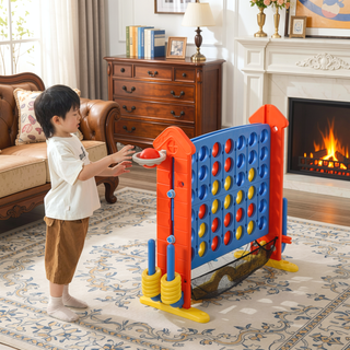 Sunvega 4-in-1 Giant Game Set with Basketball Hoop Ring Toss & Connect 4
