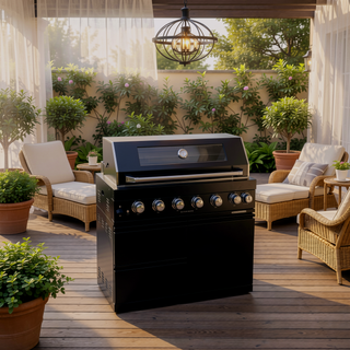 Sunvega 46-Inch Four Burner Stainless Steel Gas Grill with Warming Rack