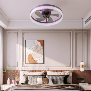 Sunvega Dimmable LED Ceiling Fan with Light for Modern Bedroom Living Room