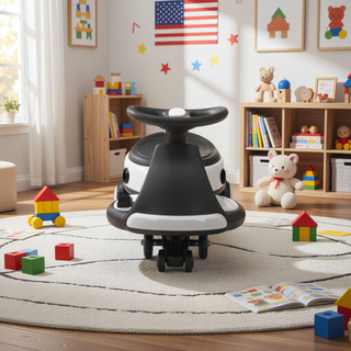 Sunvega Kids 12V Electric Wiggle Car with Bluetooth Music LED Lights Anti-Rollover