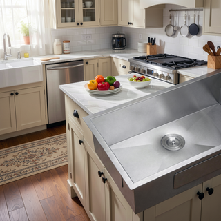 Sunvega 16 Gauge T304 Stainless Steel Undermount Kitchen Sink with Drain Assembly