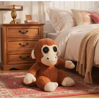 Sunvega Handcrafted Soft Cotton Knitted Monkey Plush Toy for All Ages