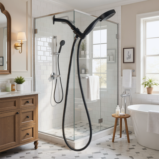 Sunvega High Pressure Handheld Shower Head with Hose and 5 Chrome Spray Modes
