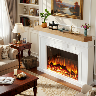 Sunvega Handcrafted Pine Wood Fireplace Mantel Shelf with Distinctive Wood Grain