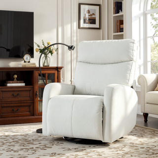Sunvega 360 Degree Swivel Rocking Recliner Chair with Footrest for Bedroom