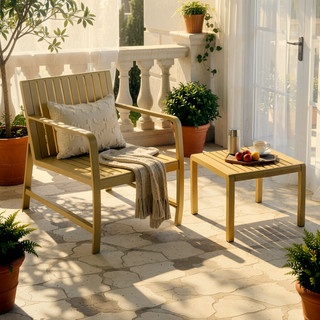 Sunvega 2-Piece Patio Conversation Set with Waterproof PP Material & Easy Assembly