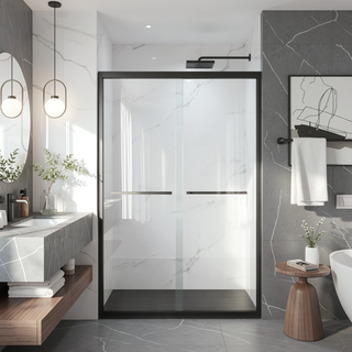Sunvega 56-60"x58" Adjustable Aluminum Frame Double Sliding Bathtub Screen