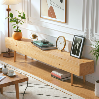 Sunvega Handcrafted Pine Wood Fireplace Mantel Shelf with Distinctive Wood Grain