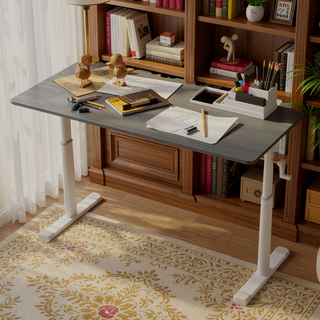 Sunvega Height Adjustable Hand Crank Sit Stand Home Office Desk for Study Room