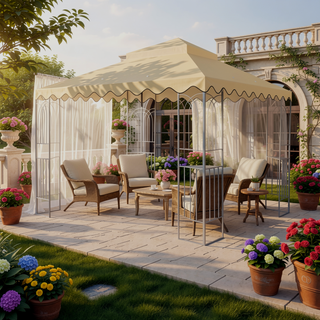 Sunvega 10x10 Ft Outdoor Patio Gazebo Replacement Canopy with Wavy Border