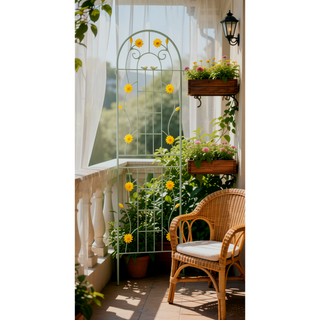 Sunvega Rustproof Metal Garden Trellis for Climbing Plants Outdoor Flower Support 4 Pack