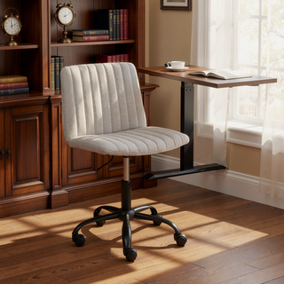 Sunvega Soft Breathable Fabric Upholstery Swivel Office Chair with Thick Foam Padding