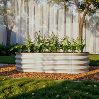Sunvega 6x3x1ft Galvanized Metal Raised Garden Bed Kit for Outdoor Vegetables Flowers Herbs