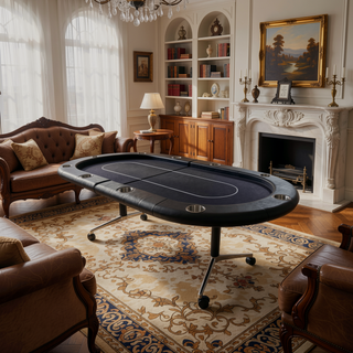 Sunvega Foldable Rolling 10-Player Poker Table with Cup Holders for Home Games