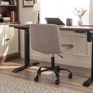 Sunvega Soft Breathable Fabric Upholstery Swivel Office Chair with Thick Foam Padding