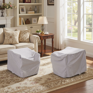 Sunvega Outdoor Lounge Chairs Set with Aqua Haze Cushions and Rain Covers