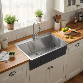 Sunvega 16 Gauge Stainless Steel Kitchen Sink with Integrated Workstation Ledge
