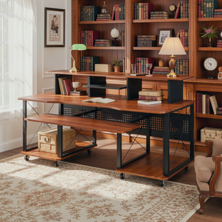 Sunvega 76 Key Music Desk with Multi Storage Space and Cable Management System