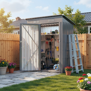 Sunvega 5X3 FT Metal Outdoor Storage Shed with Lockable Door for Garden and Patio