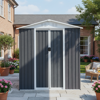 Sunvega Pent Roof Outdoor Storage Shed with Aluminum Alloy Frame and Sliding Door