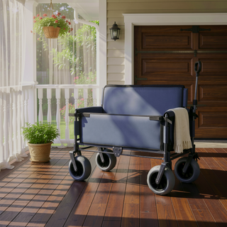 Sunvega 3-in-1 Heavy-Duty Folding Wagon Cart with Bench Seat and Storage