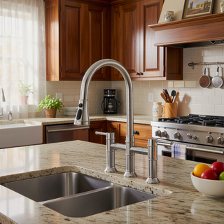 Sunvega High Arc Single Handle Stainless Steel Kitchen Faucet with Pull Down Sprayer