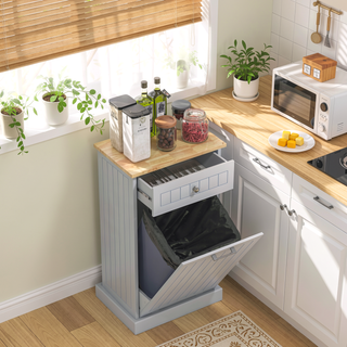 Sunvega Multifunctional Tilt Out Trash Bin Cabinet With Drawer For Kitchen And Laundry