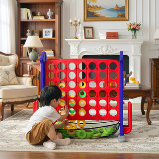 Sunvega 4-in-1 Giant Game Set with Basketball Hoop Ring Toss & Connect 4